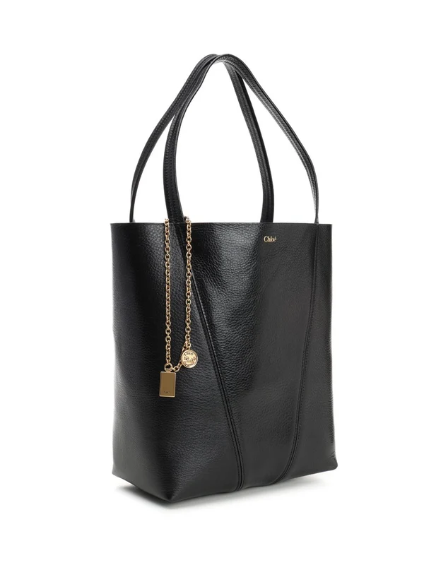 Spin Pendant Chain Leather Tote Bag - Image 2