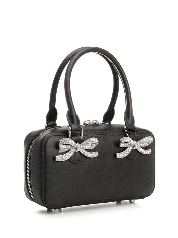 Rhinestone Embellished Leather Tote Bag - Image 2