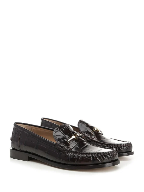 Vara Croc-effect Leather Loafers - Image 2