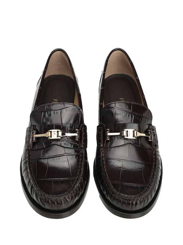 Vara Croc-effect Leather Loafers - Image 5