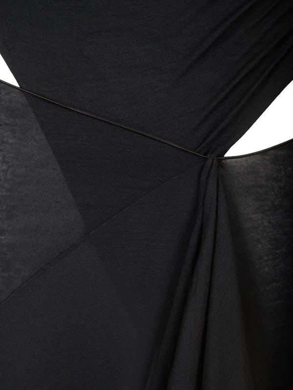 Draped Cashmere Blend Long Dress - Image 4
