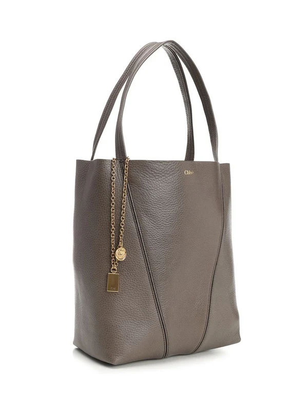 Spin Pendant Chain Leather Tote Bag - Image 2
