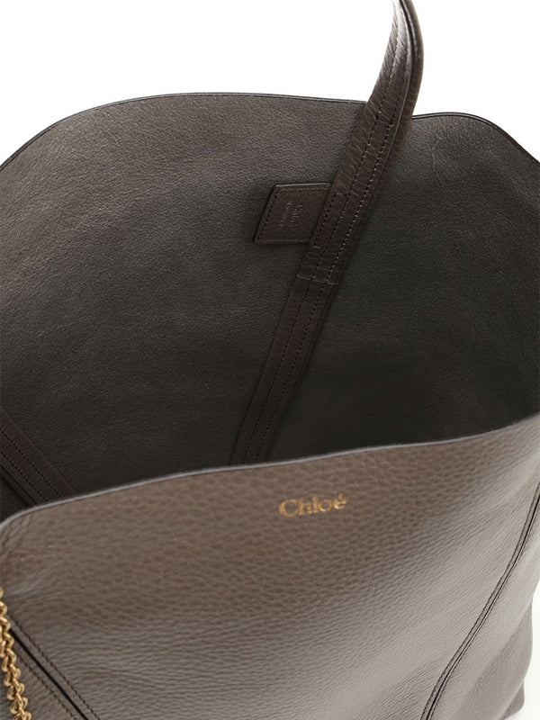 Spin Pendant Chain Leather Tote Bag - Image 4