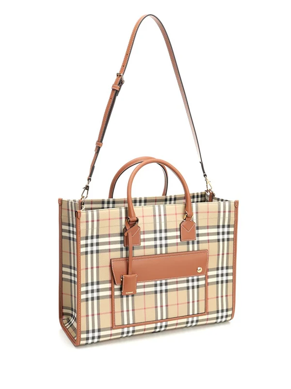 Freya Check Pattern Medium Tote Bag - Image 2