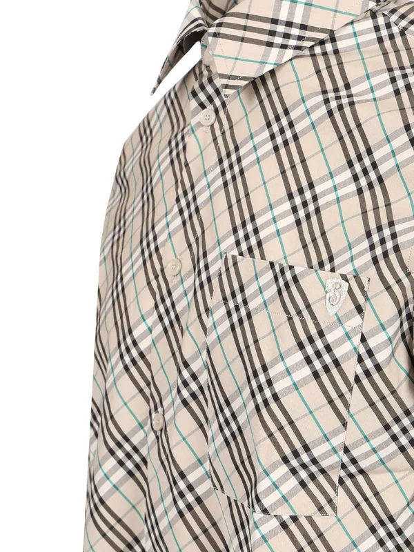 Embroidered Logo Check Pattern Shirt - Image 4