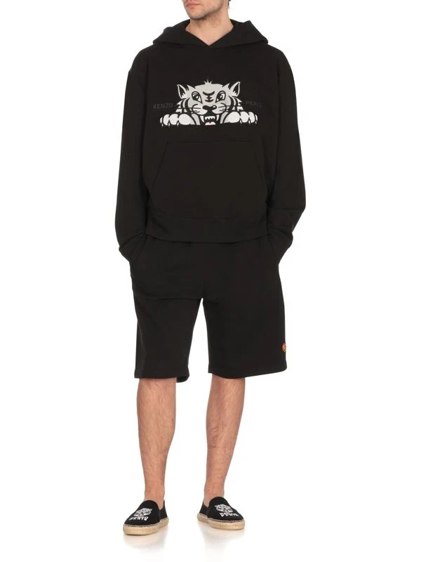 Happy Tiger Embroidery Cotton Hoodie - Image 2