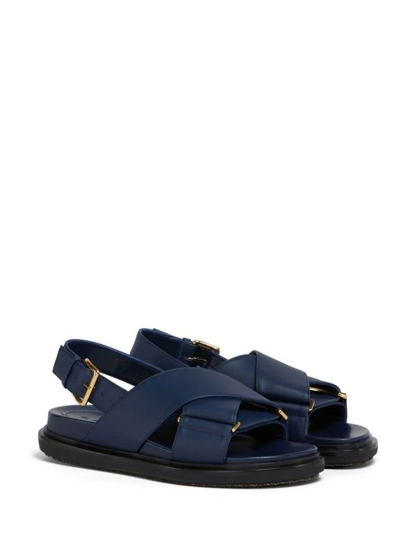 Persbet Cross-Strap Leather Sandals - Image 2