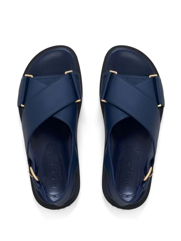 Persbet Cross-Strap Leather Sandals - Image 5