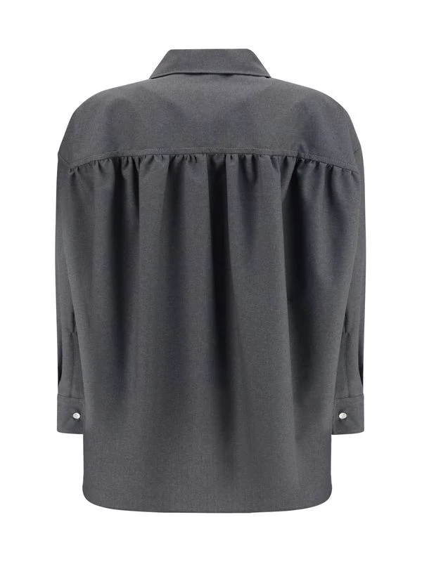 Stitch Logo Detail Wool Shirt - Image 2
