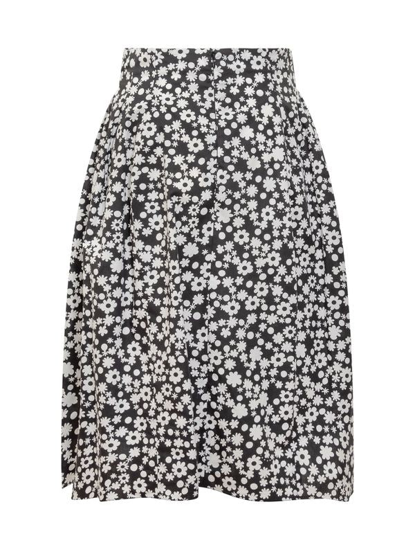 Flower Pattern Pleated Midi Skirt - Image 2