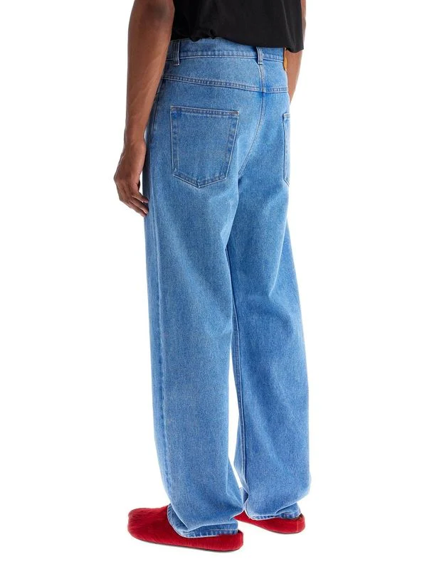 Back Logo Patch Wide Denim Pants - Image 3