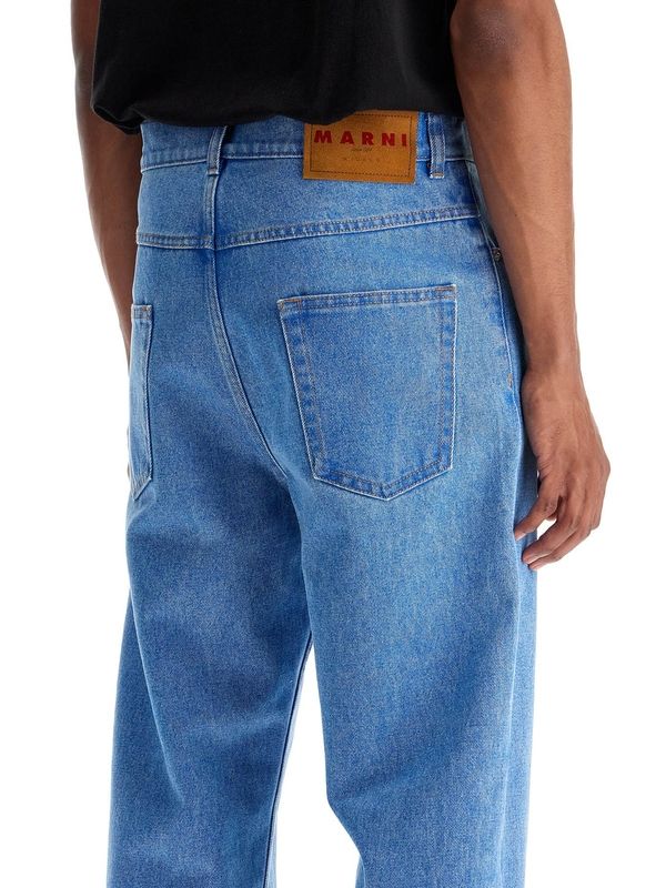 Back Logo Patch Wide Denim Pants - Image 4