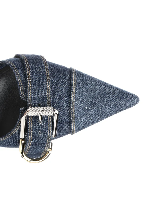 Voyou Denim Slingback Heels - Image 4