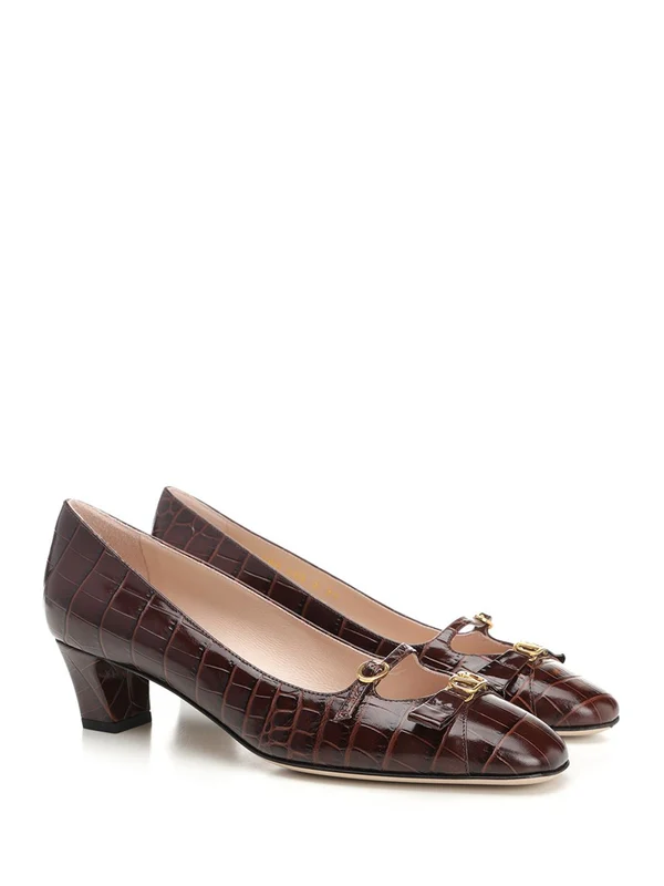 Bowow Croc-Effect Leather Pump Heels - Image 2