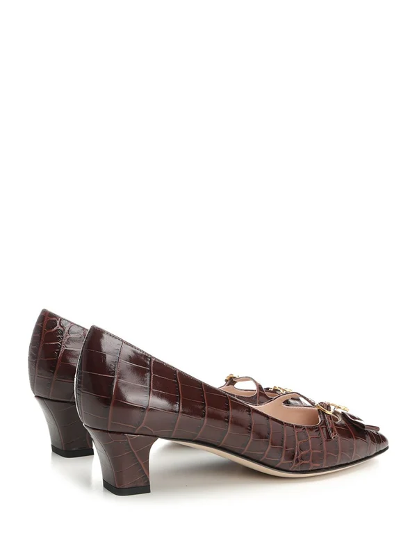 Bowow Croc-Effect Leather Pump Heels - Image 3