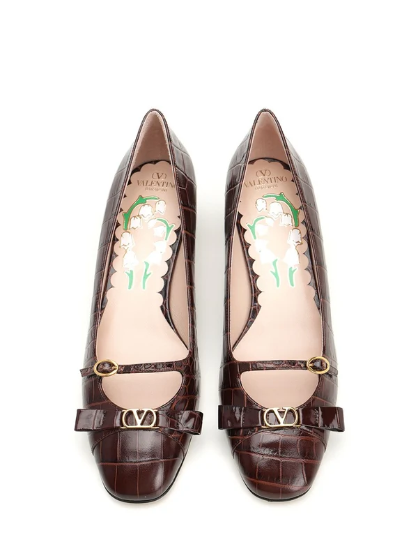Bowow Croc-Effect Leather Pump Heels - Image 5
