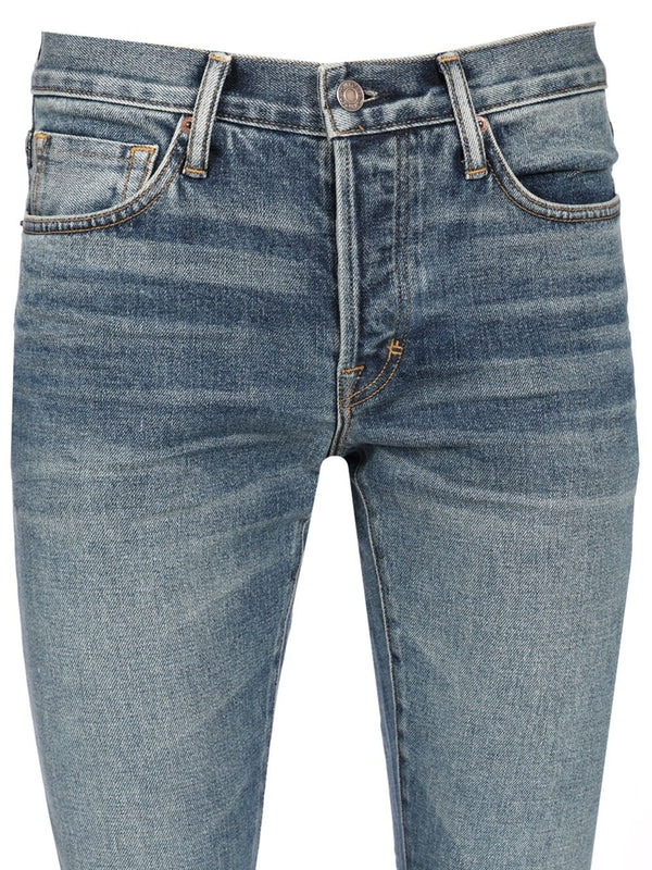 Slim-Fit Washed Denim Pants - Image 3
