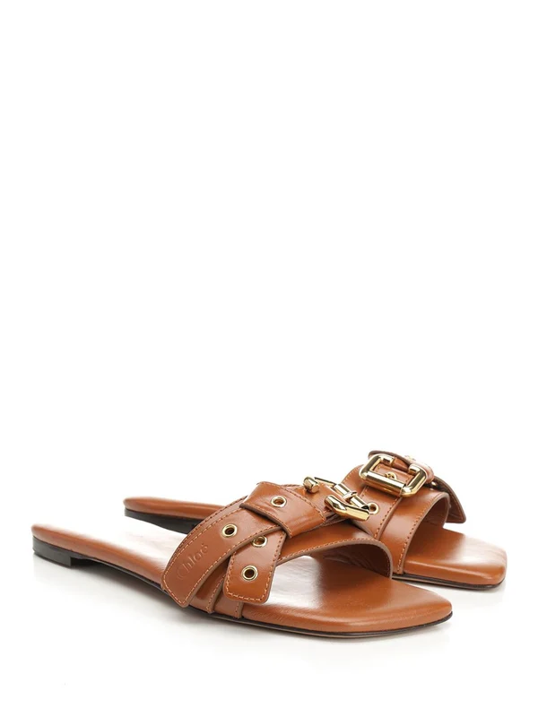 Mae Leather Slides - Image 2