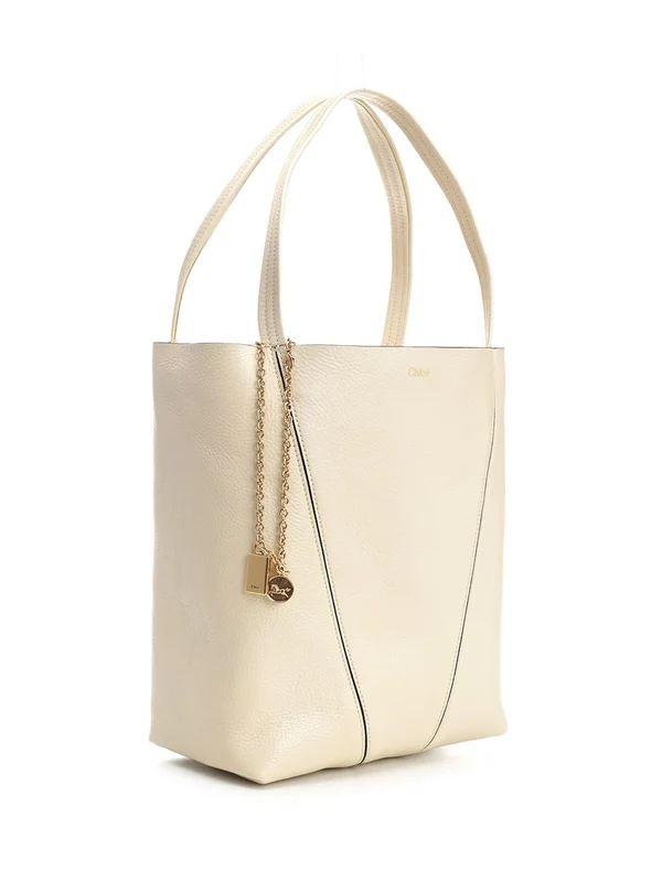 Spin Pendant Chain Leather Tote Bag - Image 2