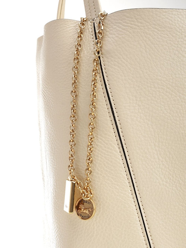 Spin Pendant Chain Leather Tote Bag - Image 5