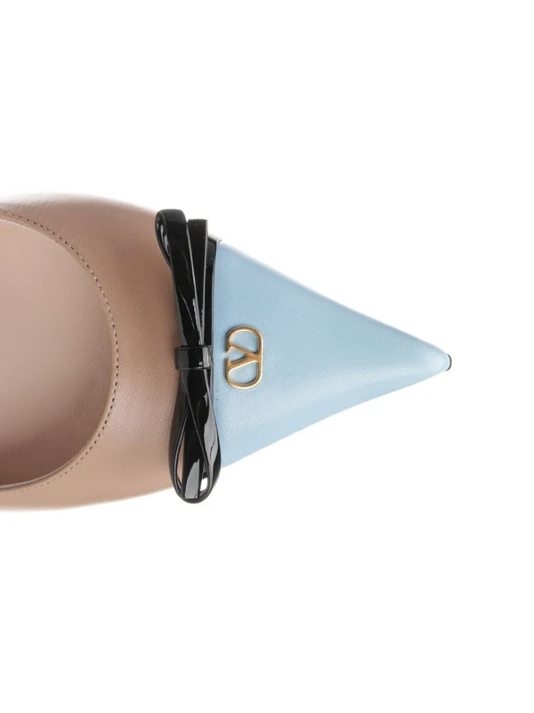 V Logo Leather Slingback Heels - Image 4