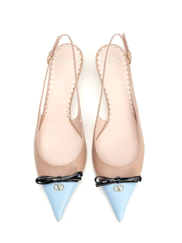 V Logo Leather Slingback Heels - Image 5