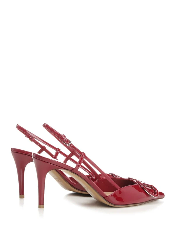 V Logo Signature Leather Slingback Heels - Image 3