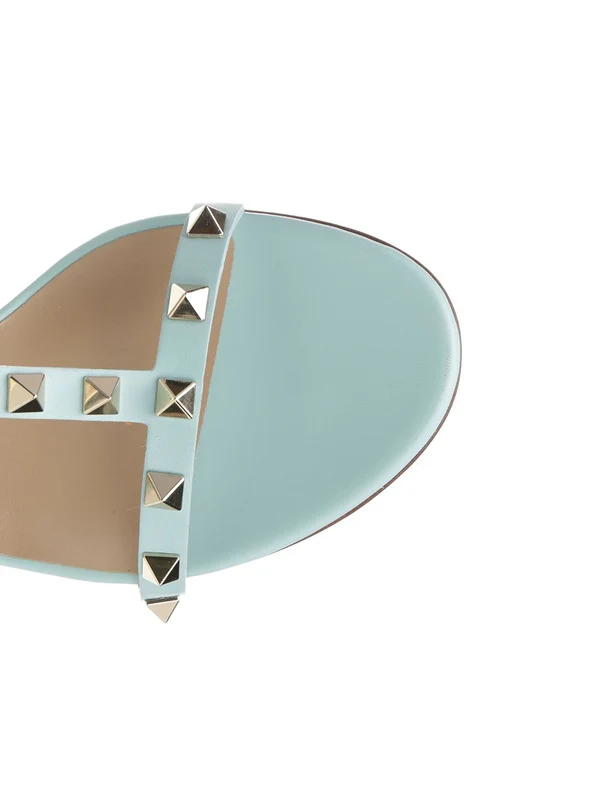 Rockstud Chunky Leather Sandal Heels - Image 4
