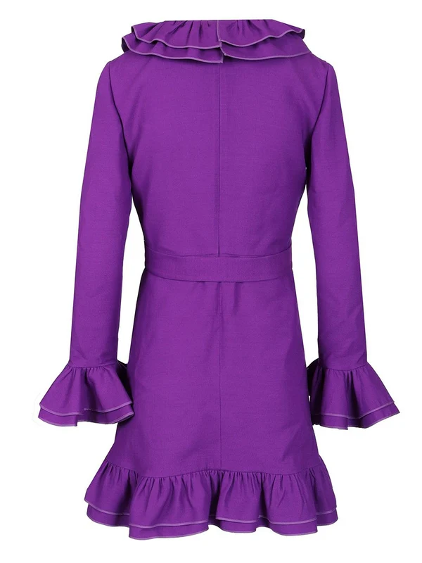 Crepe Ruffle Trim Mini Dress - Image 2