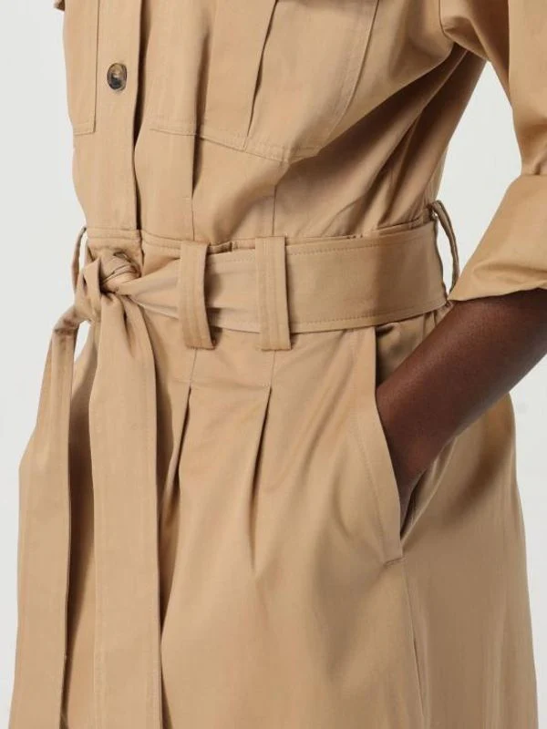Belted Cotton Midi Dress - Image 3