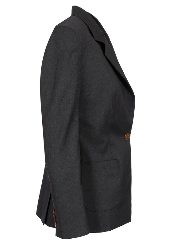 Single Breasted Wool Tailored Jacket - Image 3