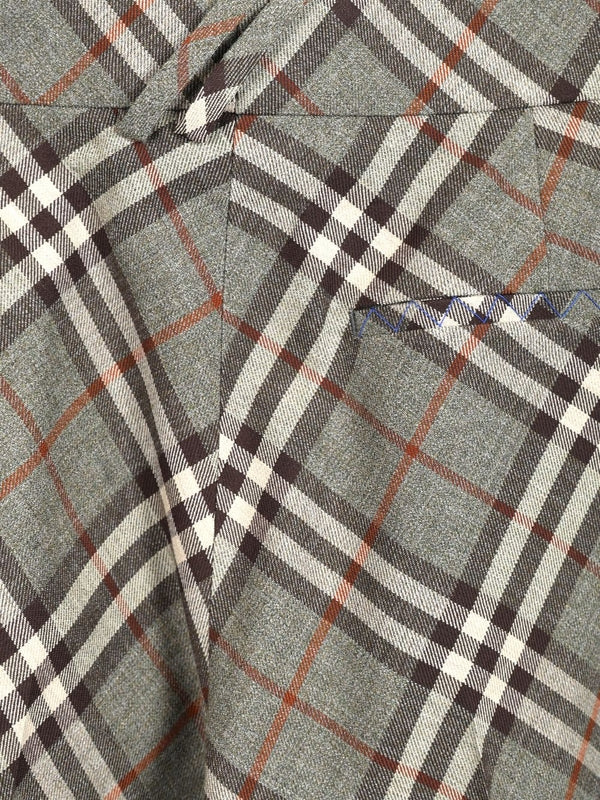 Check Pattern Straight Wool Tailored Pants - Image 4