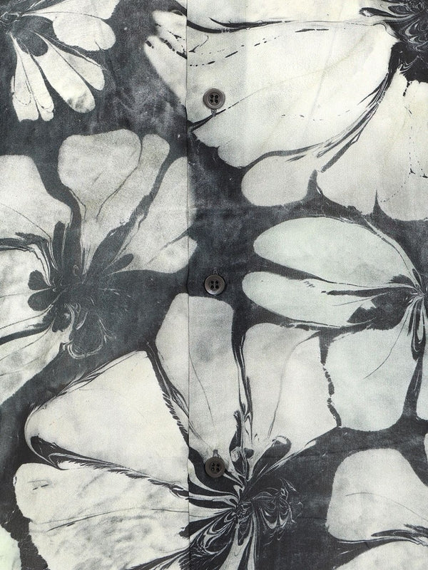 Floral Printed Silk Short-Sleeve Shirt - Image 3