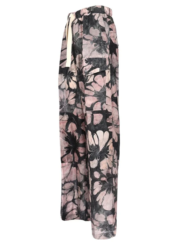 Floral Printed Straight Pants - Image 3