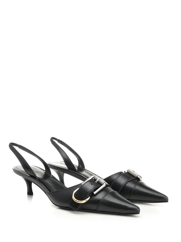 Voyou Buckle Detail Leather Slingback
  Heels - Image 2
