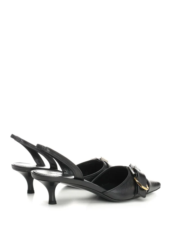 Voyou Buckle Detail Leather Slingback
  Heels - Image 3