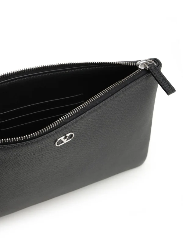 V Logo Signature Leather Pouch - Image 4