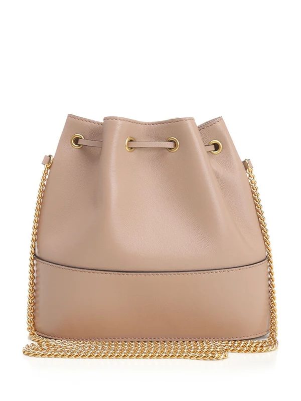 V Logo Mini Leather Bucket Bag - Image 3