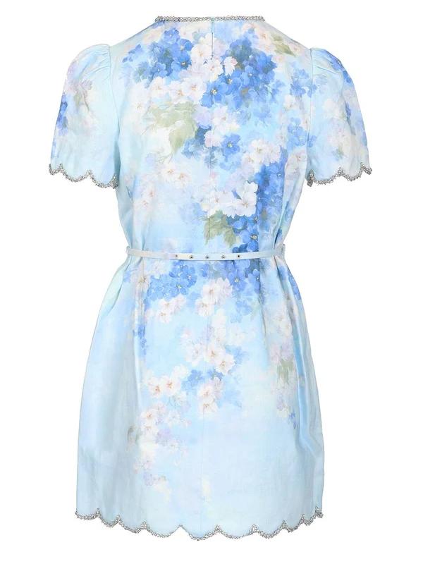 Crush Floral Linen Mini Dress - Image 2