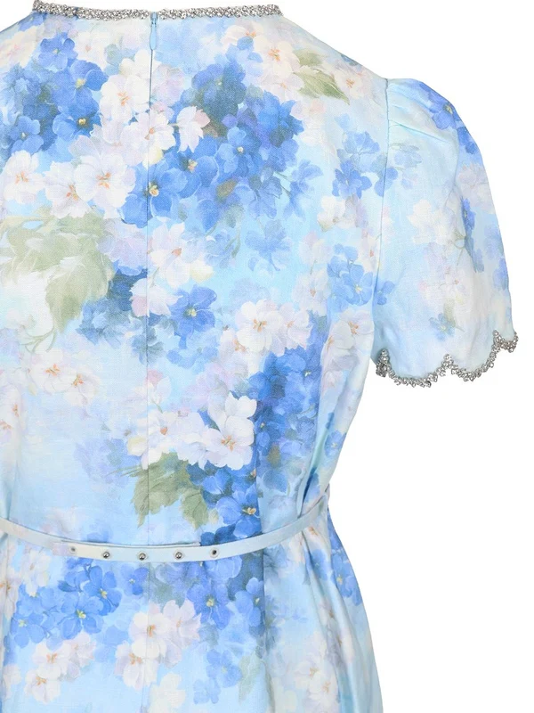 Crush Floral Linen Mini Dress - Image 4