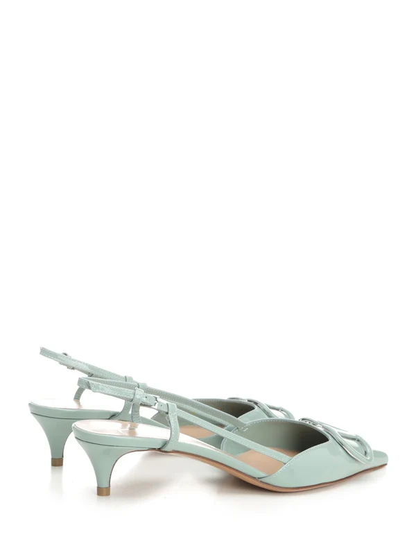 V Logo Leather Slingback Heel - Image 3