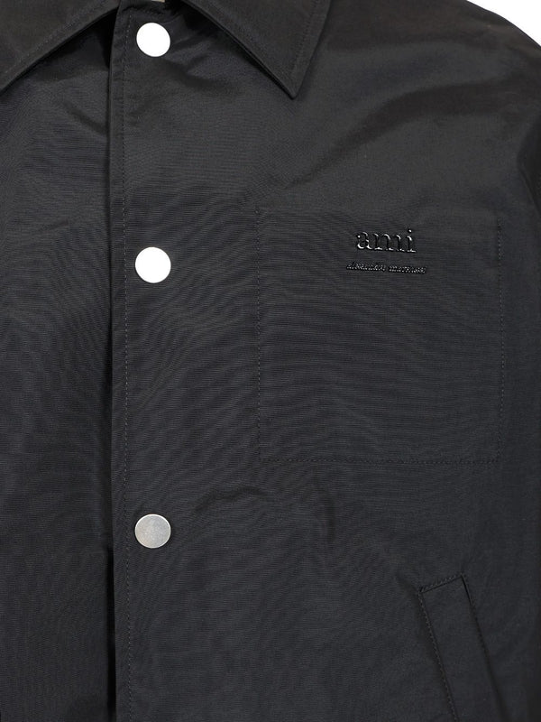 Embroidered Logo Nylon Bomber Jacket - Image 3