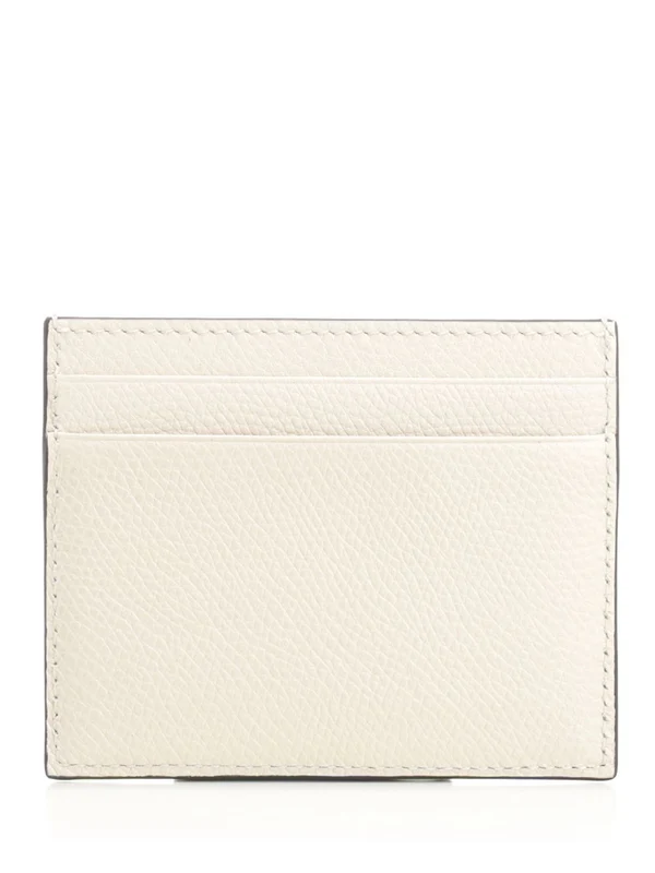 V Logo Leather Card Wallet - Image 3