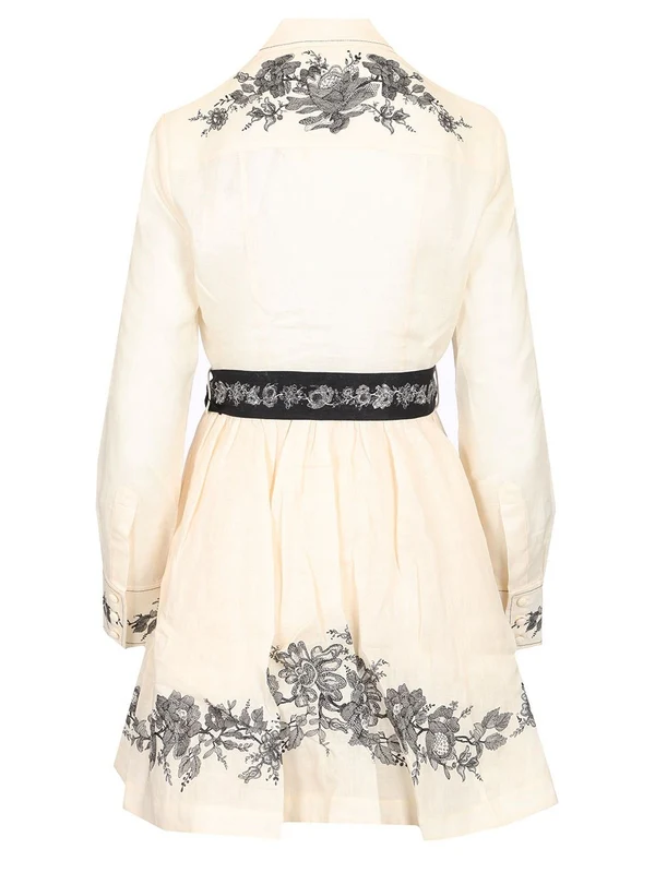 Floral Embroidered Shirt Mini Dress - Image 2