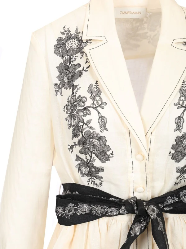 Floral Embroidered Shirt Mini Dress - Image 3