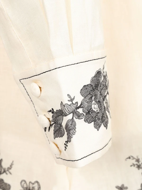 Floral Embroidered Shirt Mini Dress - Image 4