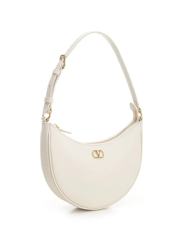 V Logo Mini Leather Hobo Bag - Image 2