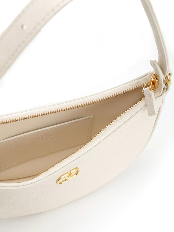 V Logo Mini Leather Hobo Bag - Image 4