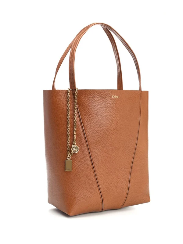 SPIN Chain-Detail Leather Tote Bag - Image 2