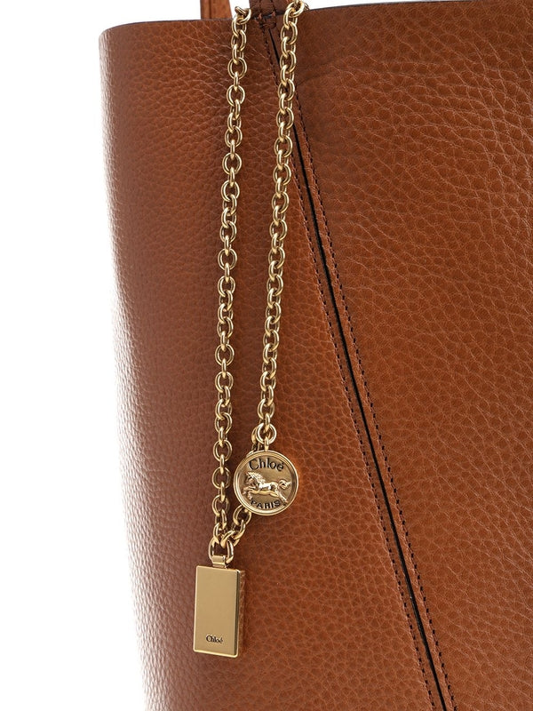 SPIN Chain-Detail Leather Tote Bag - Image 5